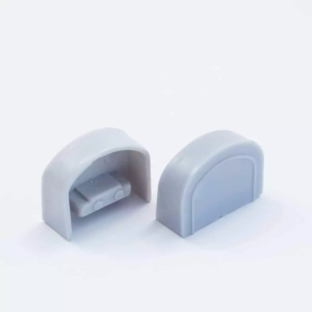 Plastic End Cap Grey for YA006 Surface Profile 18mm