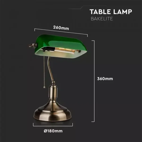 E27 Bakelite Table Lampholder With Switch Green