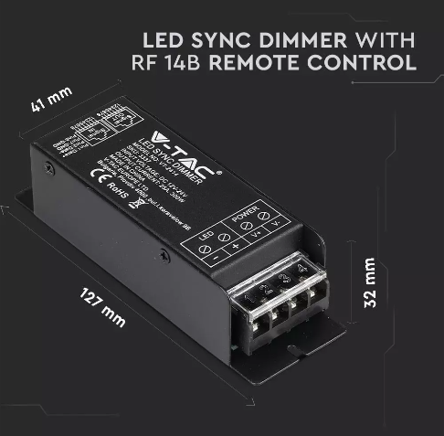 LED Sync Controller Dimmer with RF 14B Remote Control