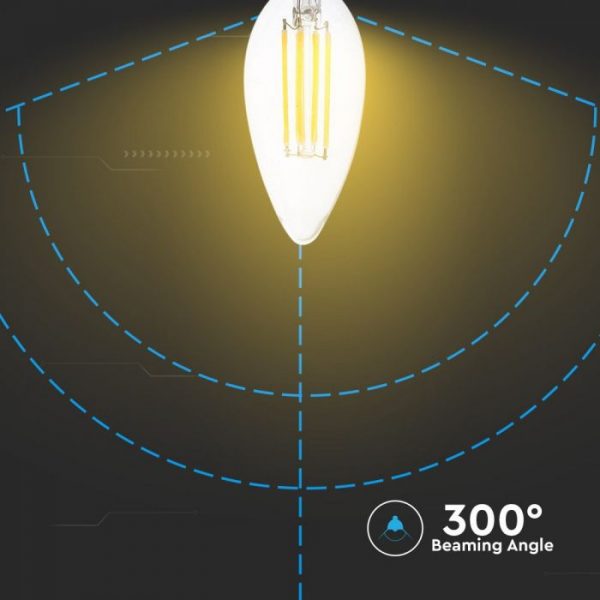4W LED Candle Filament Bulb Clear Cover E14 2700K