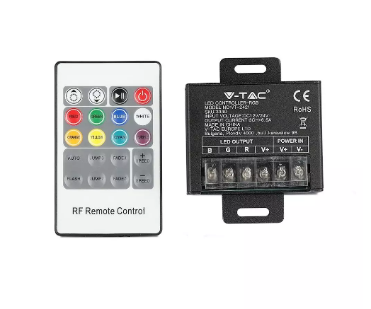 LED RGB Controller with 20 Key RF Remote Control - Small
