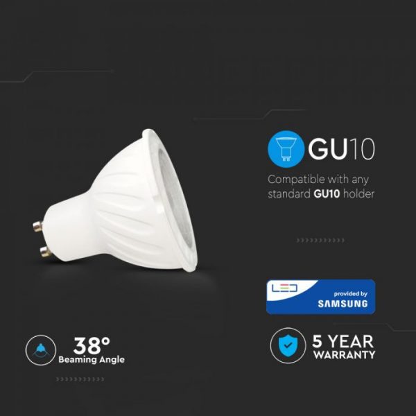 6.5W GU10 Ripple Plastic Spotlight 38 degree Dimmable