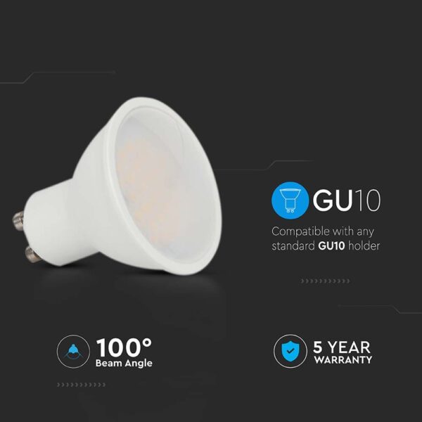 4.5W GU10 Smooth Plastic Spotlight Samsung Chip