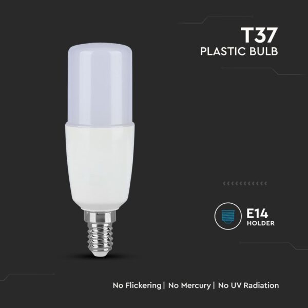8W LED Plastic Bulb T37 E14