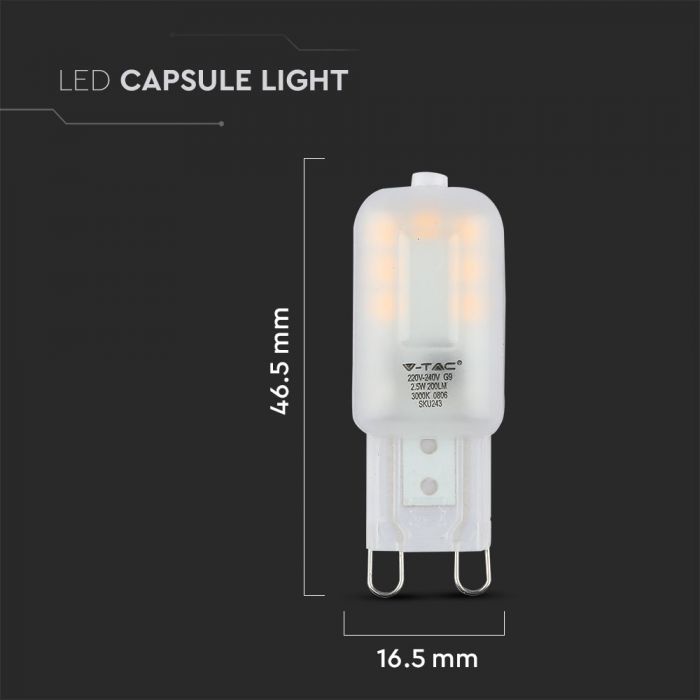 2.5W G9 LED Plastic Capsule Bulb