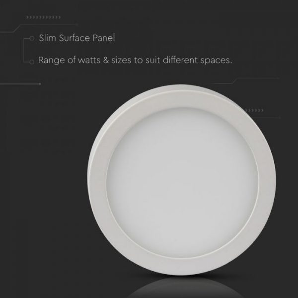 12W LED Slim Surface Panel - Round