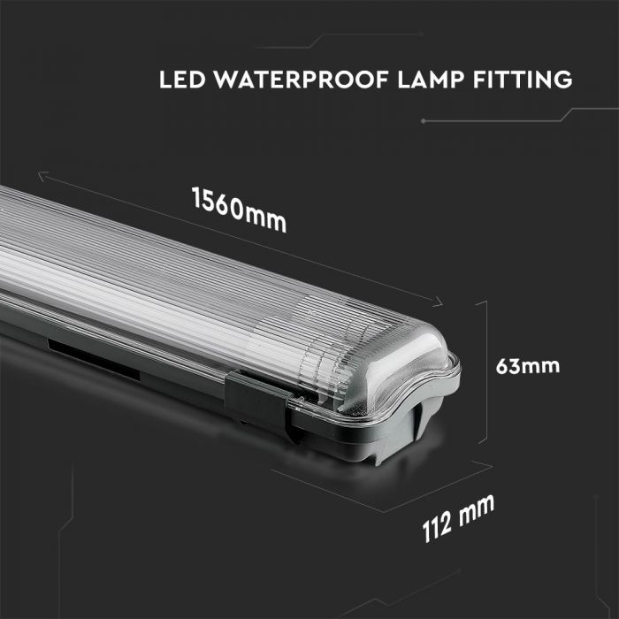 5 Feet Waterproof Fitting with 2 LED Tubes 2x22W IP65 (150cm)