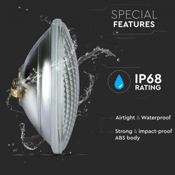12W LED Pool Light PAR56 Glass IP68 Waterproof - Submersible