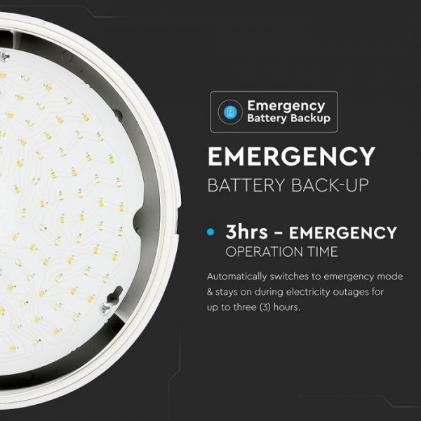 10W LED Dome Light with Emergency Battery IP65