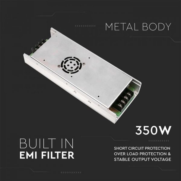350W LED Slim Power Supply -12V - 30A Metal