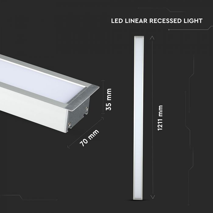 LED Linear Light SAMSUNG Chip - 40W Recessed W: 70mm