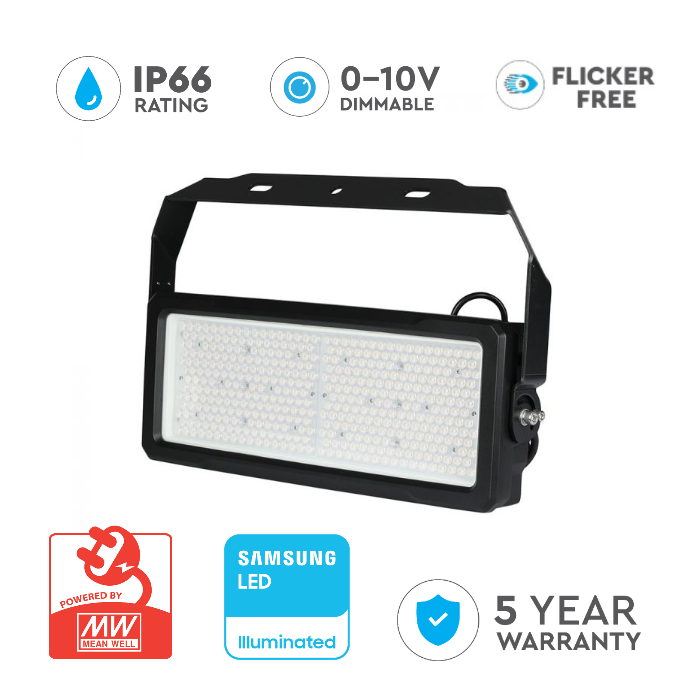 250W Dimmable LED Floodlight, Super Pro, Flicker Free, 60/120 degree Beam Angle, with SAMSUNG Chip and MEAN WELL Driver