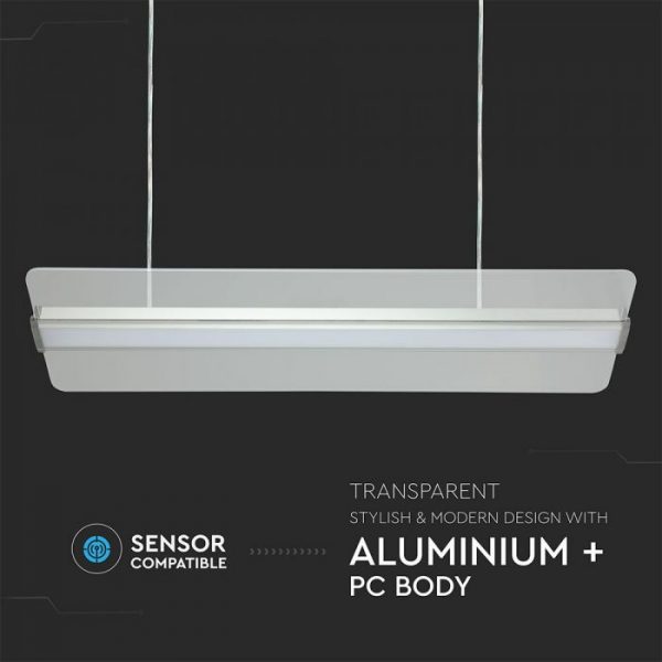 40W Suspended LED Panel 1200x300 Transparent