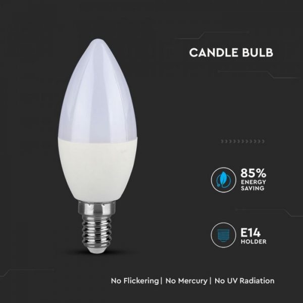4.5W Plastic Candle Bulb - E14 - SAMSUNG CHIP A++