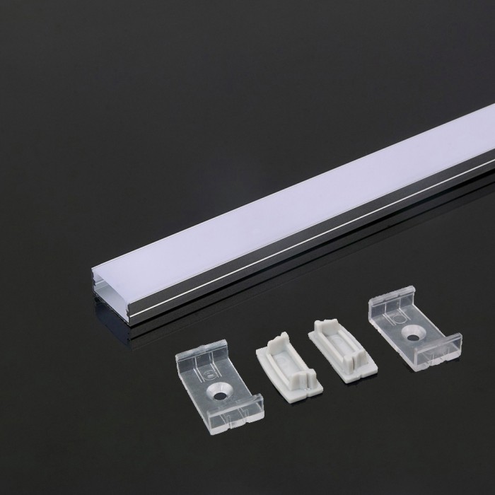 Aluminium LED Channel Square set 2000 x 23.5 x 10mm