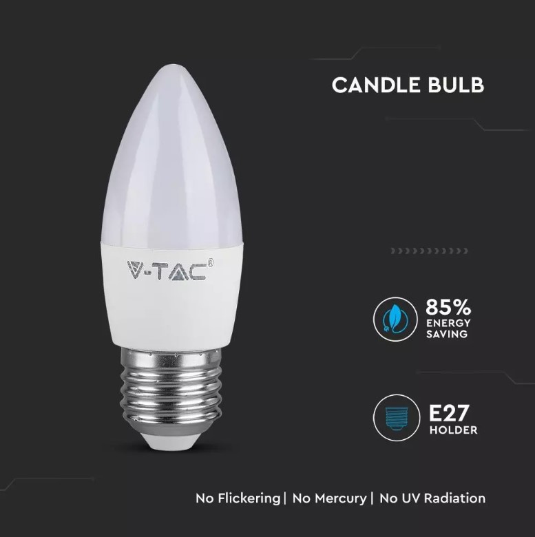 5.5W Plastic Candle Bulb E27