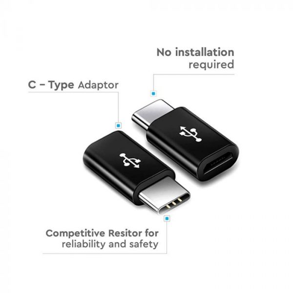 Micro USB to Type-C Adaptor Black