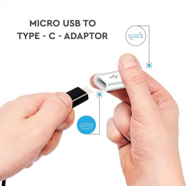 Micro USB to Type-C Adaptor White