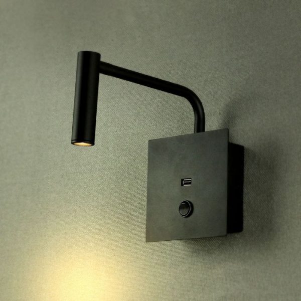 3W LED Hotel Side Light (Wall Lamp) with Switch & USB Port