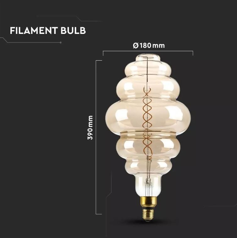 8W S200 LED Smoky Bulb, Double Filament