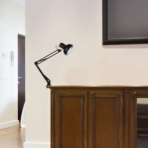 Designer Table Lamp Black  Adjustable Bracket Switch E27