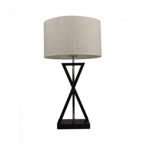 DESIGNER TABLE LAMP WITH IVORY LAMP SHADE-ROUND