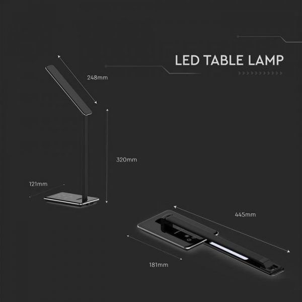5W LED Table Lamp with Wireless Charger Black
