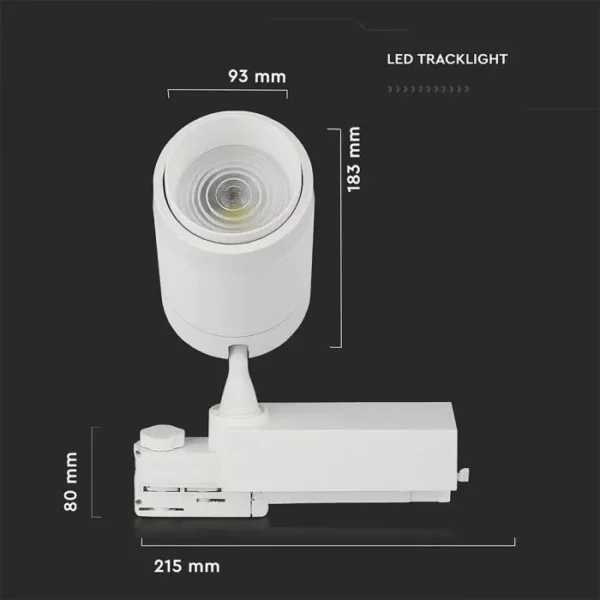 35W Smart Tracklight with color changing CCT Dimmable via App - White