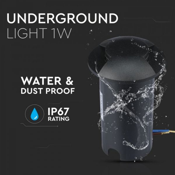 1W Led Underground Light Black