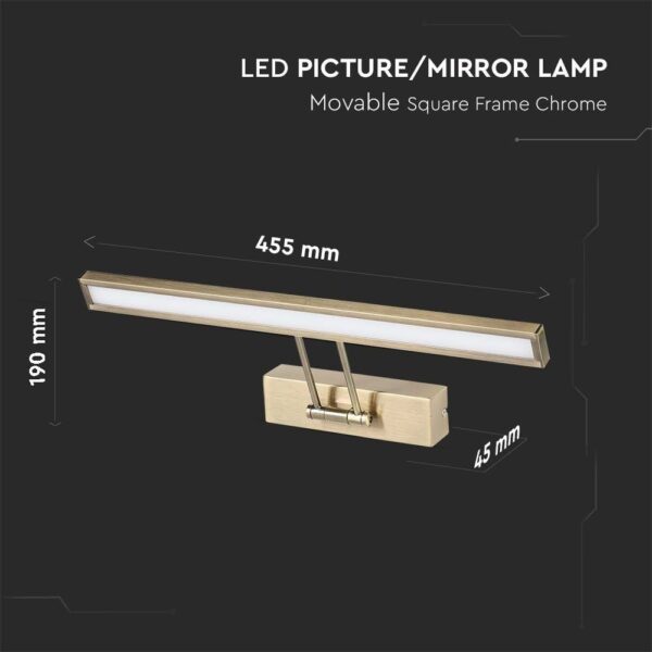 8W LED Mirror Movable Lamp Chrome And Golden 45cm