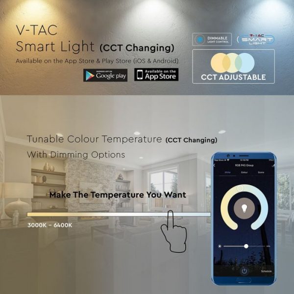 4.5W LED GU10 Smart Spotlight CCT 3in1 Adjustable