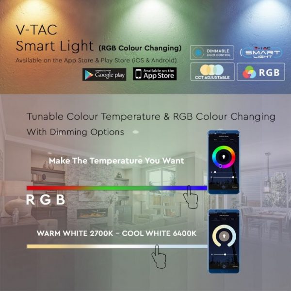 10W Smart LED Bulb E27 A60 RGB+WW+CW