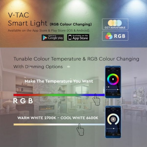 LED Bulb 4.5W E27 G45 SMART RGB, White, Warm White
