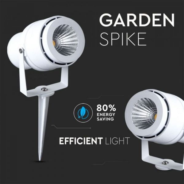 12W LED Garden Spike Lamp White Body