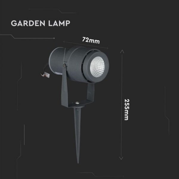 12W LED Garden Spike Lamp Grey Body
