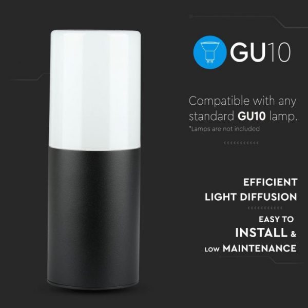 GU10 Garden Wall Lamp Round Black/White