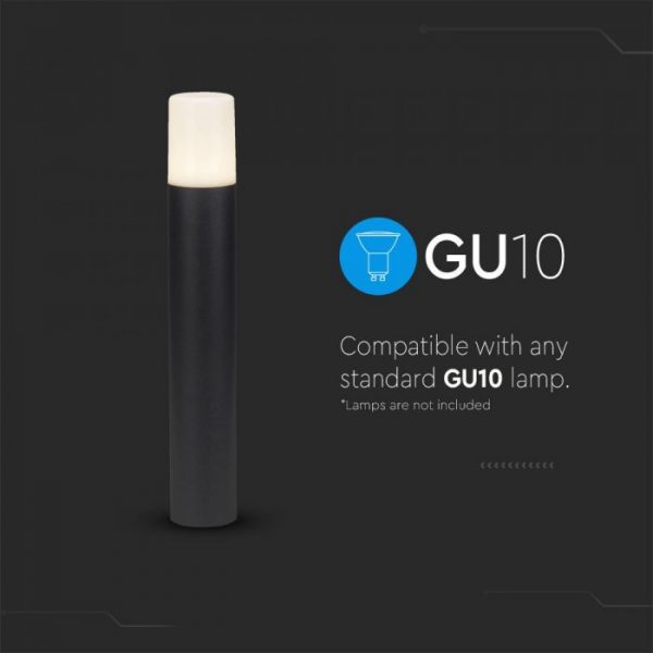 GU10 Garden Floor Lamp Aluminium Body Round Black 50CM
