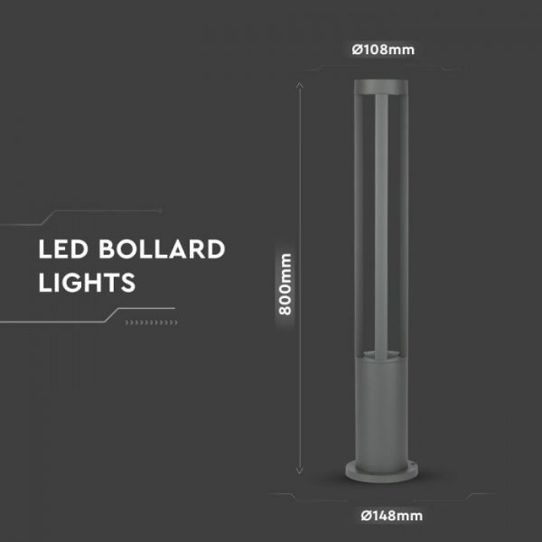10W LED Bollard Light, Outdoor, 80cm 3000K/4000K/6400K