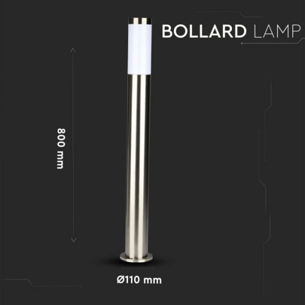 Bollard Lamp Stainless Steel Body E27 Holder