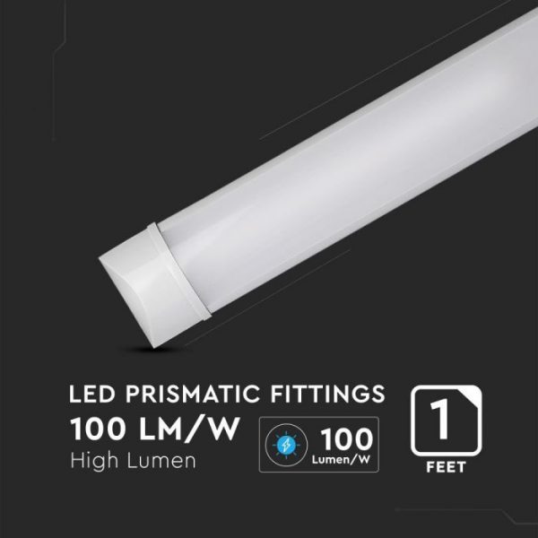 10W LED Batten Fitting Prismatic Slim with 1ft (30CM)