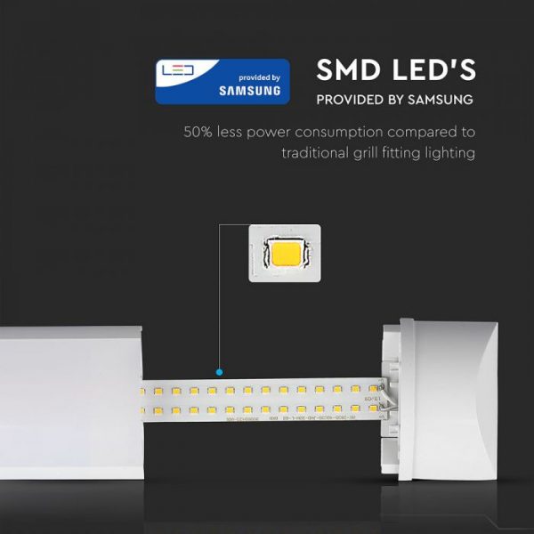 10W LED Batten Fitting Prismatic Slim with 1ft (30CM)
