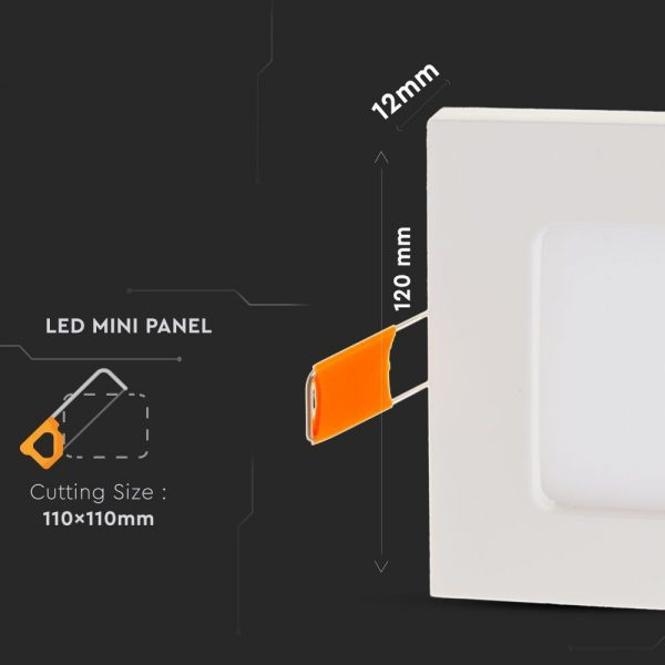 6W LED Recessed Panel Square with Driver