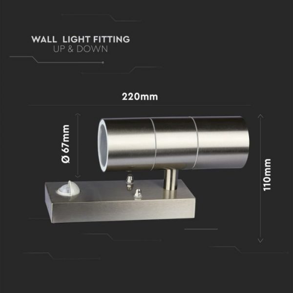 OUTDOOR WALL LIGHT WITH SENSOR Size