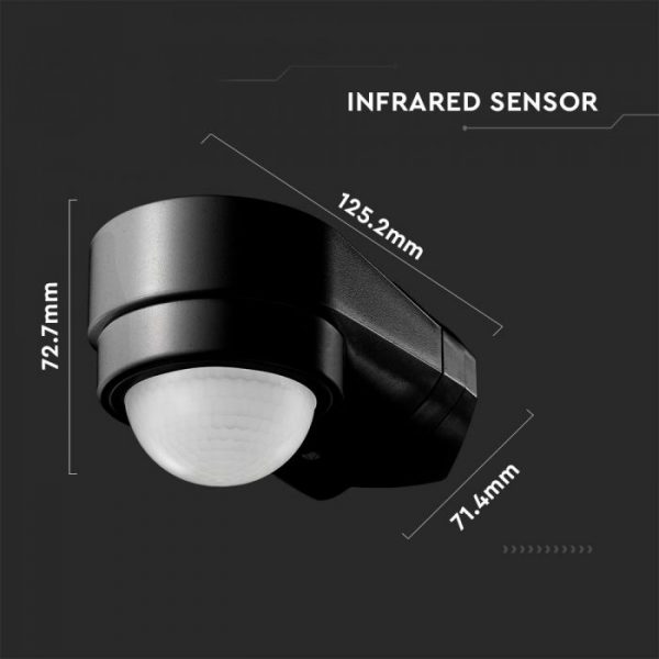 PIR Sensor Adjustable for Corner - Black 240 degree