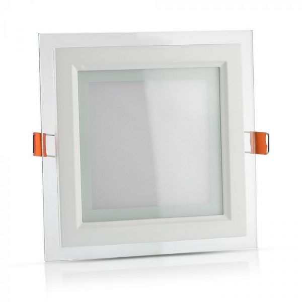 6W LED Slim Glass Recessed Panel with Driver - Square - 100mm