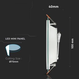 6W LED Slim Glass Recessed Panel with Driver Round