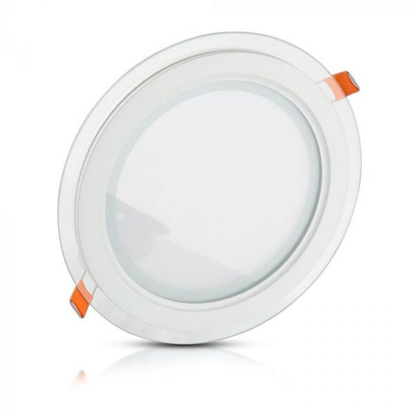 6W LED Slim Glass Recessed Panel with Driver - Round - 100mm
