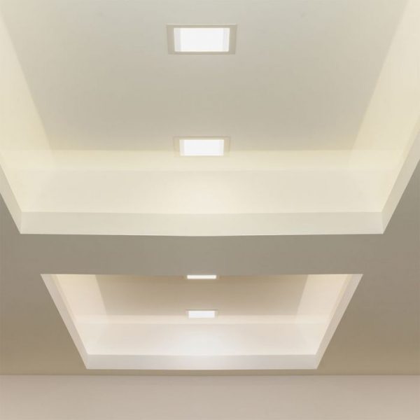 12W LED Slim Glass Recessed Panel with Driver Square 160mm