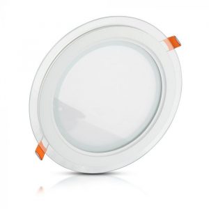 12W LED Slim Glass Recessed Panel with Driver - Round - 160mm