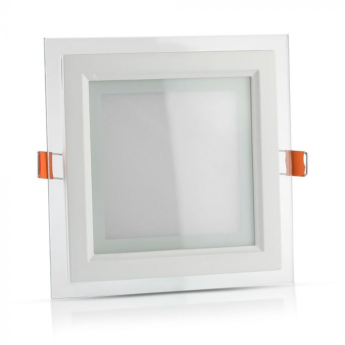 18W LED Glass Recessed Panel Square 198mm